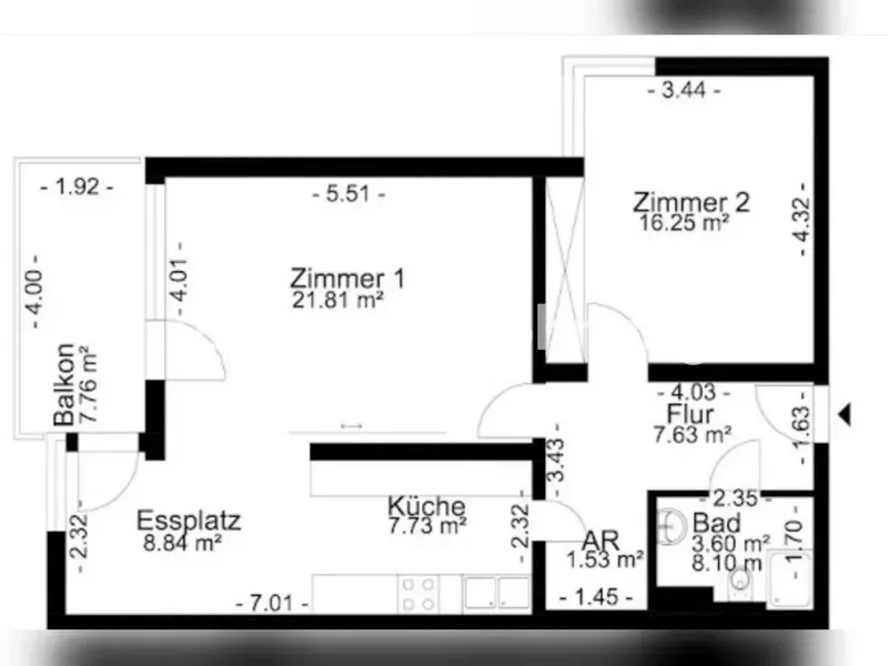 Tauschwohnung: Große 2-Zimmer-Wohnung in ruhiger Lage — photo 1